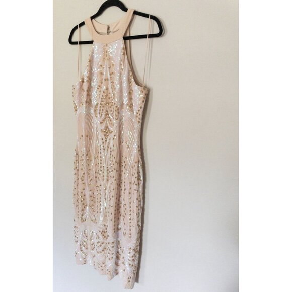 Dress the Population Pink Halter Bodycon Midi Dress - Picture 4 of 15